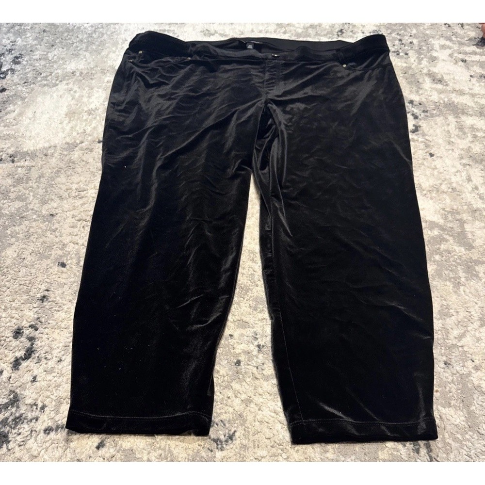 I.N.C. International Concepts Velvet Pants Black Plus Sz 28w/ 28 Women's